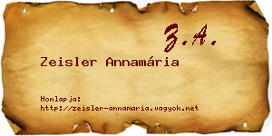 Zeisler Annamária névjegykártya